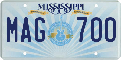 MS license plate MAG700
