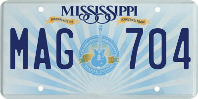 MS license plate MAG704
