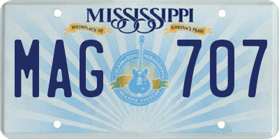 MS license plate MAG707