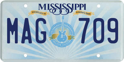 MS license plate MAG709