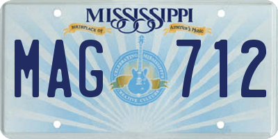 MS license plate MAG712