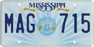 MS license plate MAG715