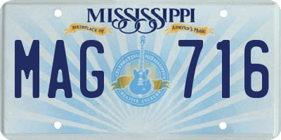MS license plate MAG716