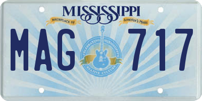 MS license plate MAG717