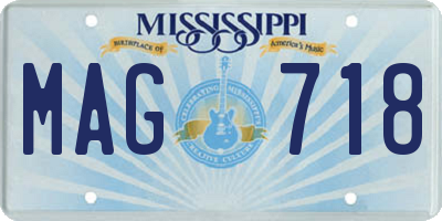 MS license plate MAG718