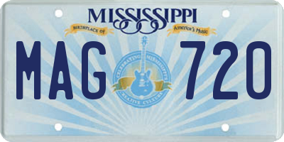 MS license plate MAG720