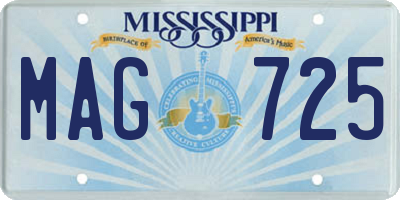 MS license plate MAG725