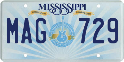MS license plate MAG729
