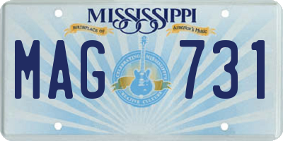 MS license plate MAG731