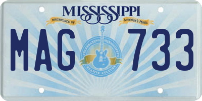 MS license plate MAG733