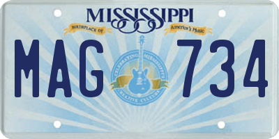 MS license plate MAG734