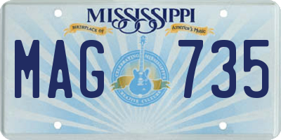 MS license plate MAG735
