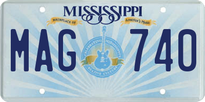 MS license plate MAG740