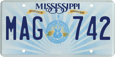 MS license plate MAG742