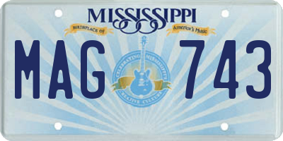 MS license plate MAG743