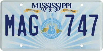 MS license plate MAG747