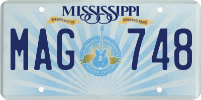 MS license plate MAG748