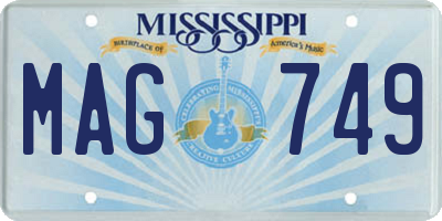 MS license plate MAG749