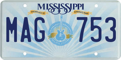 MS license plate MAG753