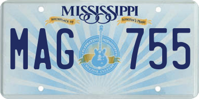MS license plate MAG755