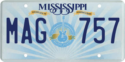 MS license plate MAG757
