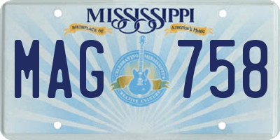 MS license plate MAG758