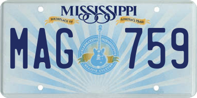 MS license plate MAG759