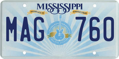 MS license plate MAG760