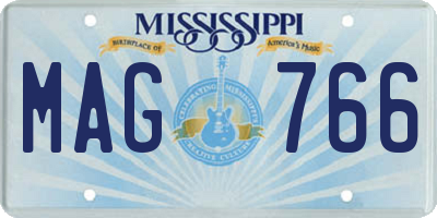 MS license plate MAG766