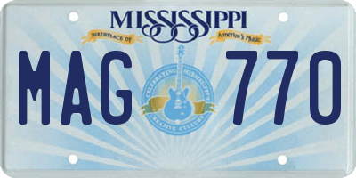 MS license plate MAG770