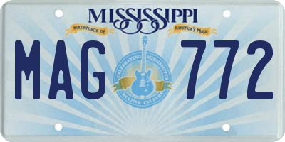 MS license plate MAG772
