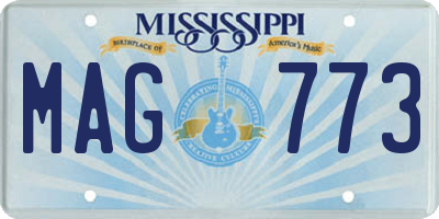 MS license plate MAG773