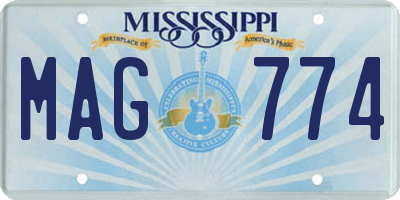 MS license plate MAG774