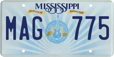 MS license plate MAG775