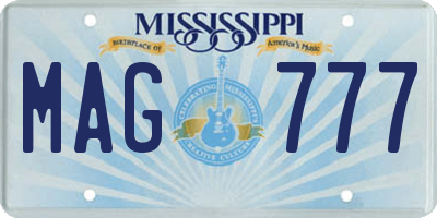 MS license plate MAG777
