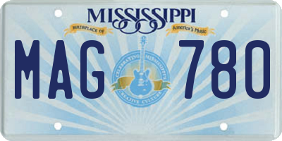 MS license plate MAG780