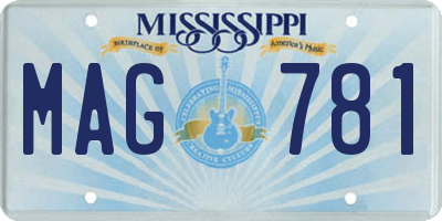 MS license plate MAG781
