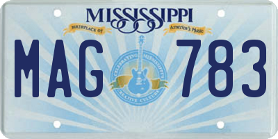 MS license plate MAG783