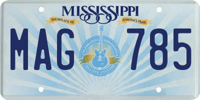 MS license plate MAG785
