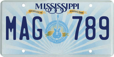 MS license plate MAG789