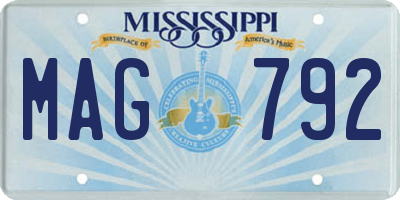 MS license plate MAG792