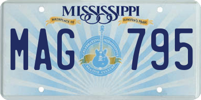 MS license plate MAG795