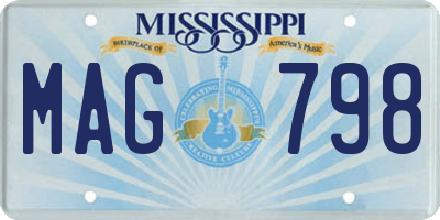 MS license plate MAG798