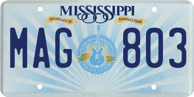 MS license plate MAG803