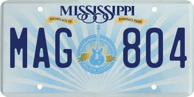 MS license plate MAG804