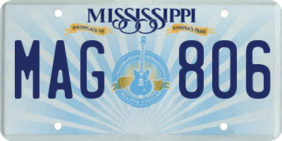 MS license plate MAG806