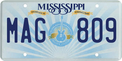 MS license plate MAG809