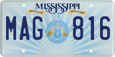 MS license plate MAG816