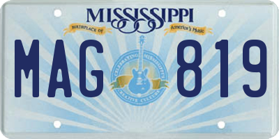 MS license plate MAG819