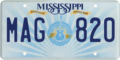 MS license plate MAG820